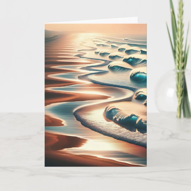 Pretty Ocean Art Personalized Anniversary Card (Front)
