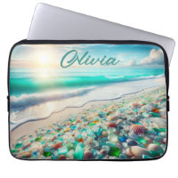 Pretty Ocean Beach with Sea Glass Personalized