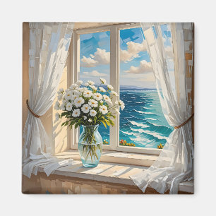 Pretty Ocean Scene Coastal Art Magnet