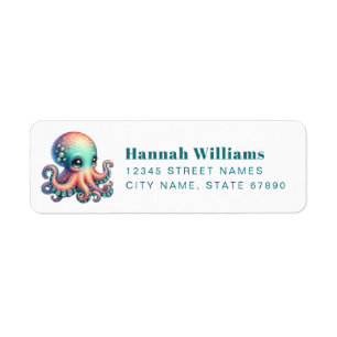 Pretty Octopus Return Address Labels