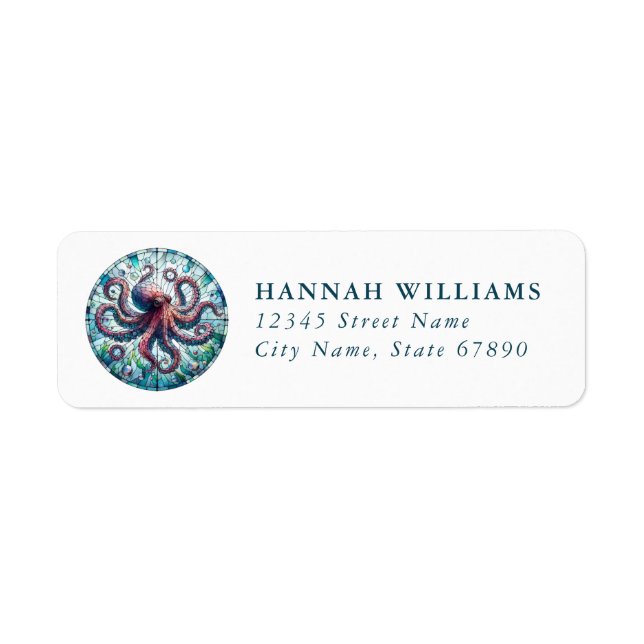 Pretty Octopus Return Address Labels (Front)