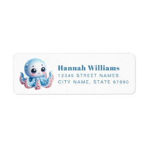 Pretty Octopus Return Address Labels