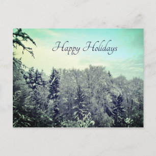 Pretty Old Winter Landscape Snow Christmas Trees Postcard