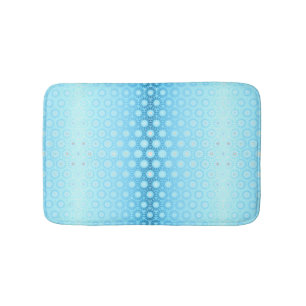 Pretty Ombre Blue and Peach Geometric Duvet Cover Bath Mat