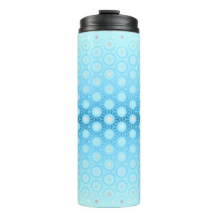 Pretty Ombre Blue and Peach Geometric Thermal Tumbler