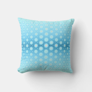 Pretty Ombre Blue and Peach Geometric Throw Pillow