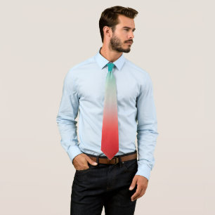Pretty Ombre Festive Red & Teal Blue Gradient  Tie