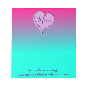 Pretty ombre heart Mom Notepad