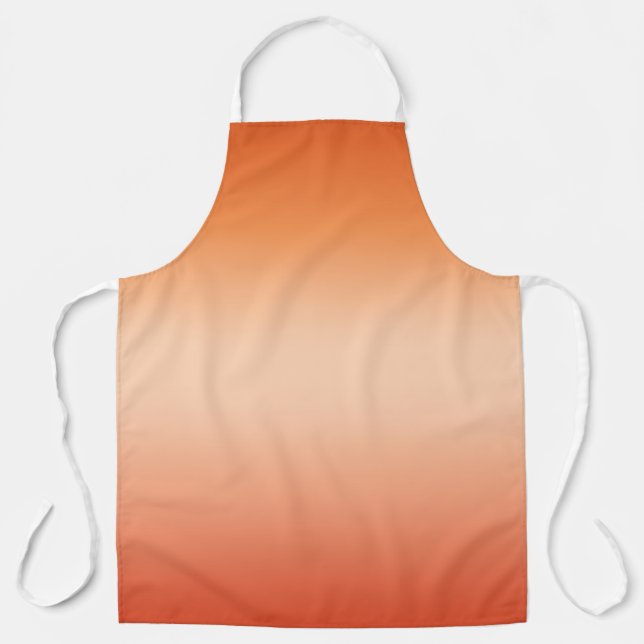 Pretty Ombre Hot Summer Orange & Apricot Gradient Apron (Front)