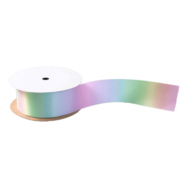 Pretty Ombre Pastel Rainbow Gradient Stripe Satin Ribbon (Spool)
