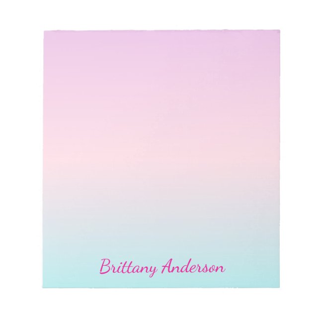 Pretty Ombre Personalized Notepad (Front)