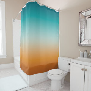Pretty Ombre Sunny Orange & Teal Blue Gradient