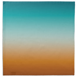 Pretty Ombre Sunny Orange & Teal Blue Gradient Napkin