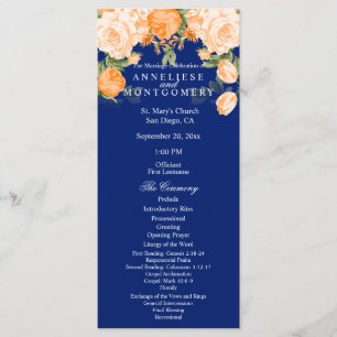 Pretty Orange Floral on Navy Blue - Program