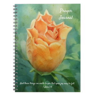Pretty Orange Flower Bible Verse Prayer Journal