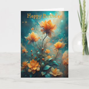 Pretty Orange Flowers  Card