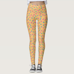 Pretty Orange Flowers leggings