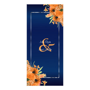 Pretty Orange Flowers on Navy Blue - Program