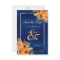Pretty Orange Flowers on Navy Blue Save The Date