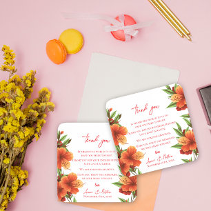 Pretty Orange Flowers Trendy Floral Wedding Coaster