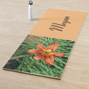 Pretty Orange Lily Photo Yoga Mat