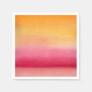 Pretty Orange Pink Watercolor Napkin
