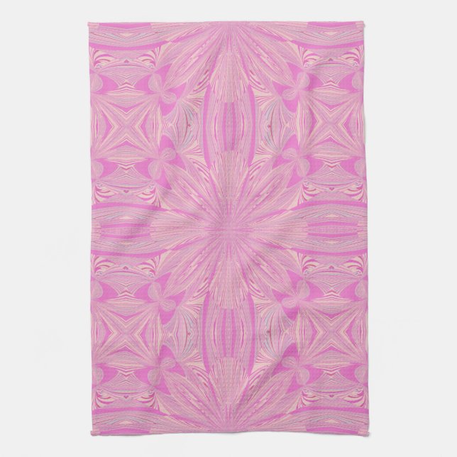 Pretty Orchid Purple Beautiful Abstract Flower Kitchen Towel (Vertical)