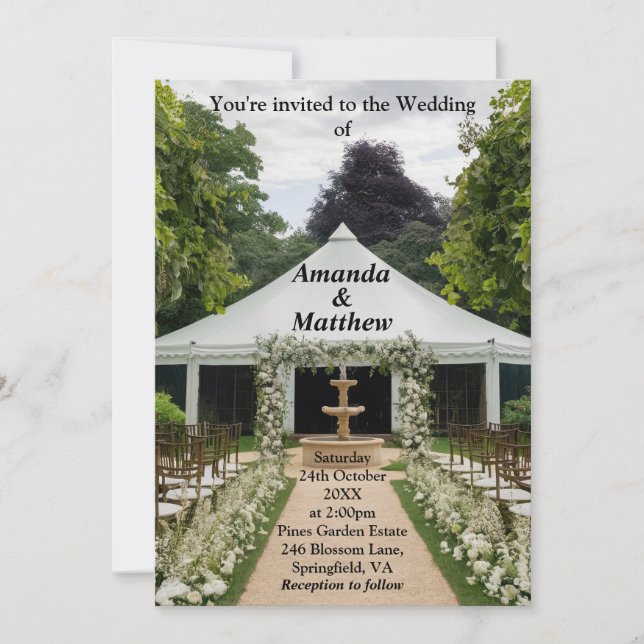 Pretty Outdoor Garden Wedding Invitation (Front)