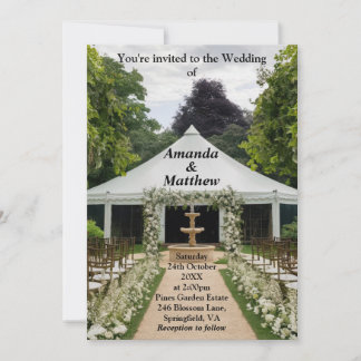 Pretty Outdoor Garden Wedding Invitation