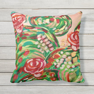 Pretty outdoor pillows/ outdoor decor/ cactus throw pillow