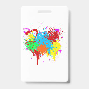 Pretty Paint Splatter Painting Abstract Art Paint Badge