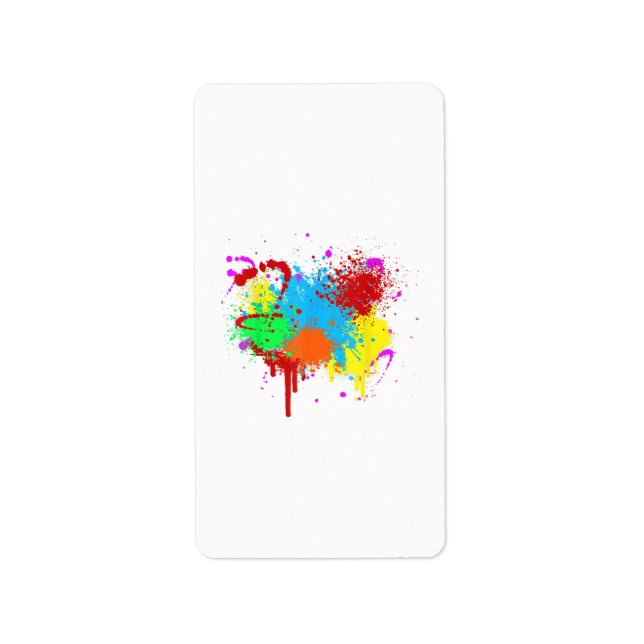 Pretty Paint Splatter Painting Abstract Art Paint  Label (Front)