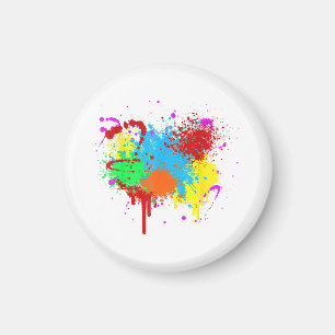 Pretty Paint Splatter Painting Abstract Art Paint Magnet