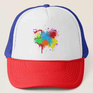Pretty Paint Splatter Painting Abstract Art Paint Trucker Hat