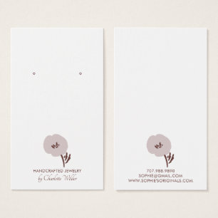 Pretty Painted Flower Earring Display Card
