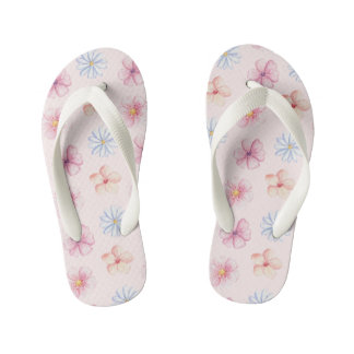 Pretty Painted Flowers Girls Kid's Flip Flops