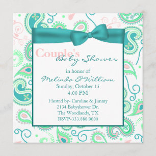 Pretty Paisley Couple's Baby Shower Invitation
