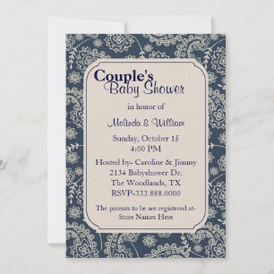 Pretty Paisley Couple's Baby Shower Invitation