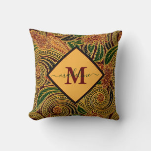 Pretty paisley Pattern personalized Throw Pillow