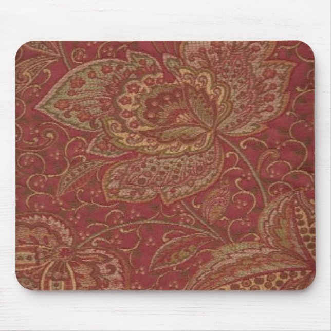 Pretty Paisley Wine Gold Olive Shades Mousepad (Front)