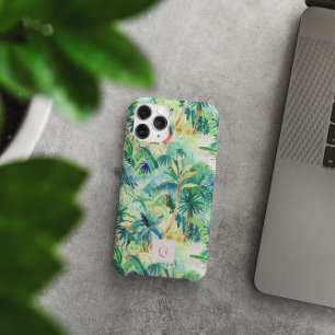 Pretty Palms Greenery   Initial Monogram  iPhone 16 Pro Max Case