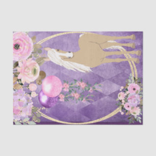 Pretty Palomino Pink and Purple Flowers Horse Tissue Paper