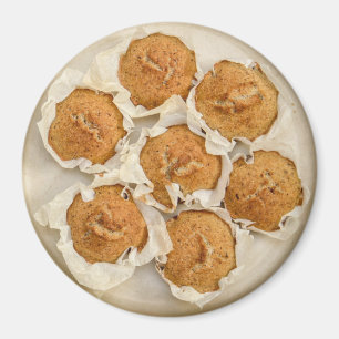 Pretty pan of muffins food kitchen magnet