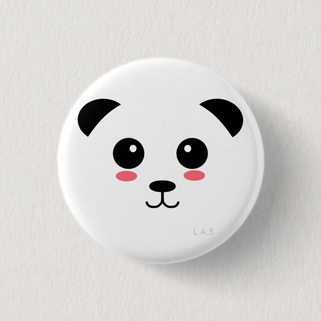 Pretty Panda 1 Inch Round Button (Front)