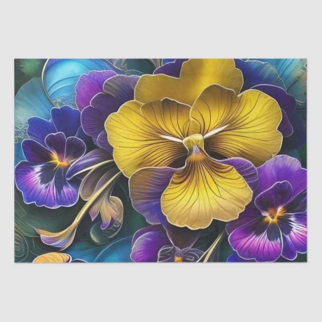Pretty pansies art tissue paper (Front)