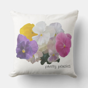 Pretty Pansies In Pastel Colours Outdoor Pillow