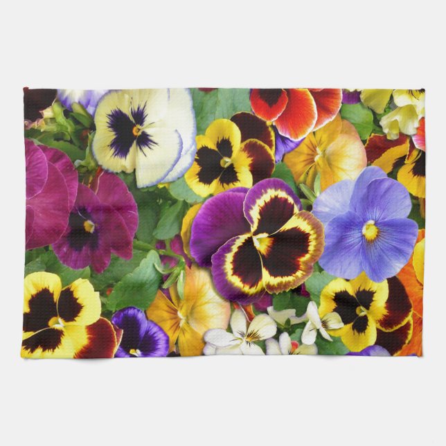 Pretty Pansies Kitchen Towel (Horizontal)