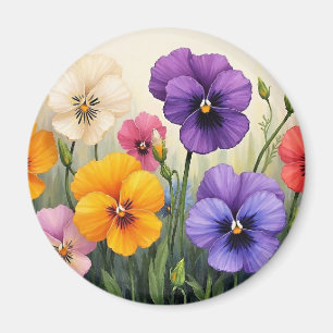 Pretty Pansies Magnet