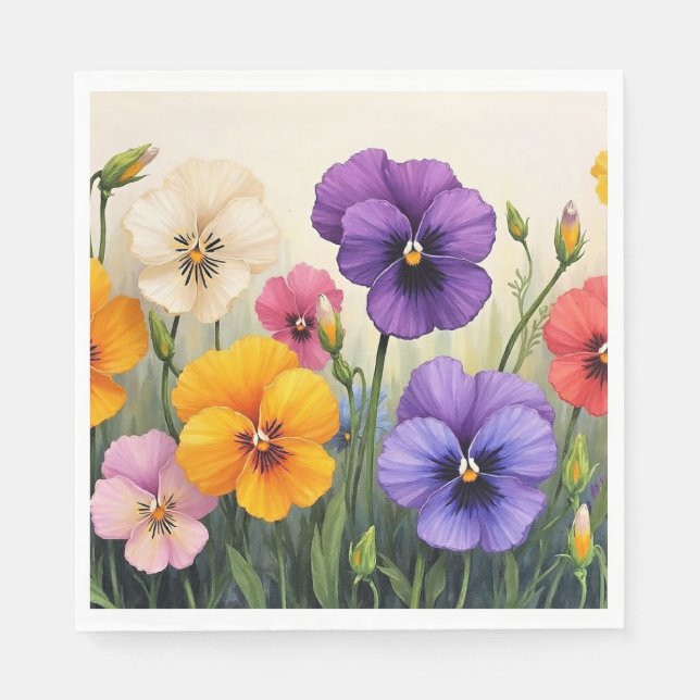Pretty Pansies Napkin (Front)