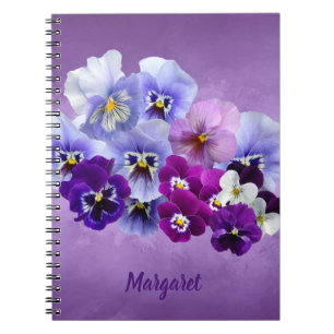 Pretty Pansies Personalized Floral Notebook